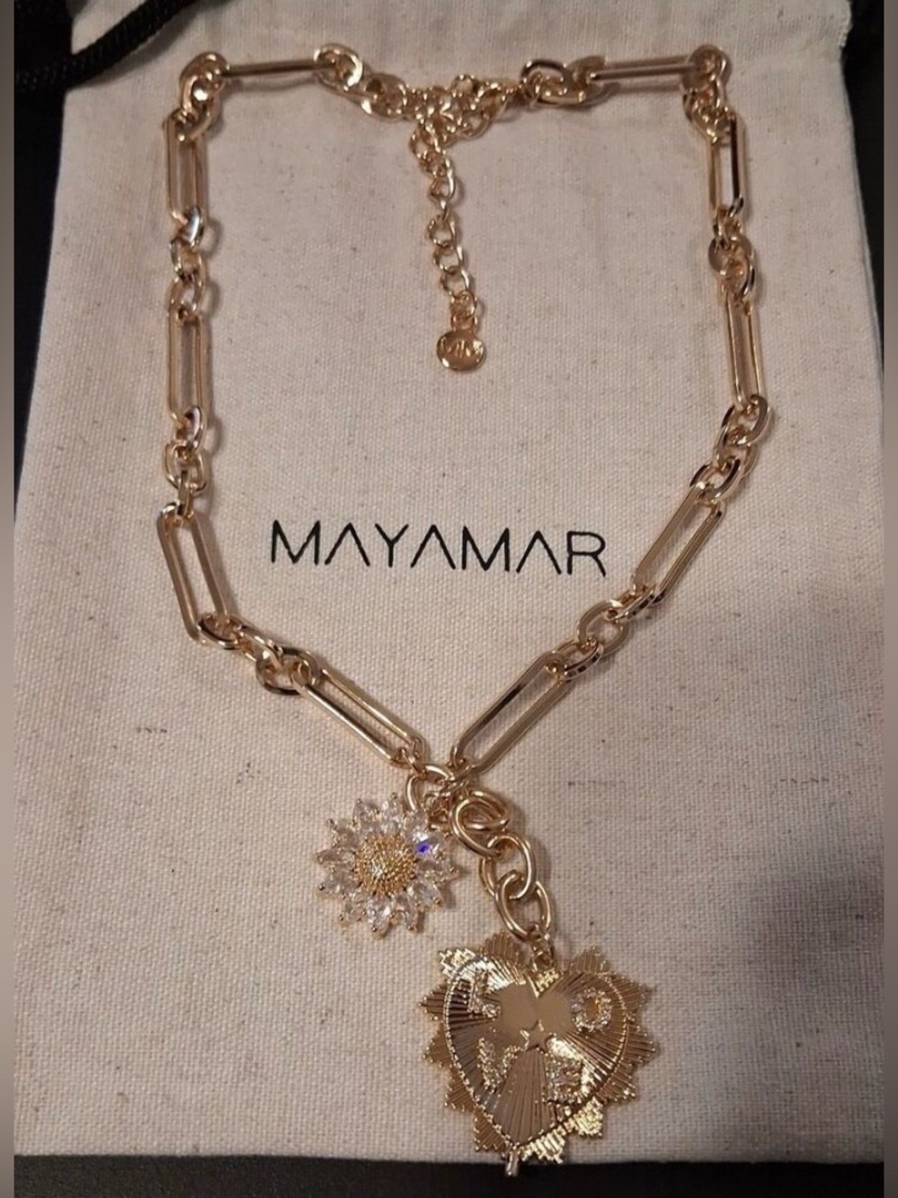 Mayamar Paperclip Link Heart Love
Necklace New With Pouch